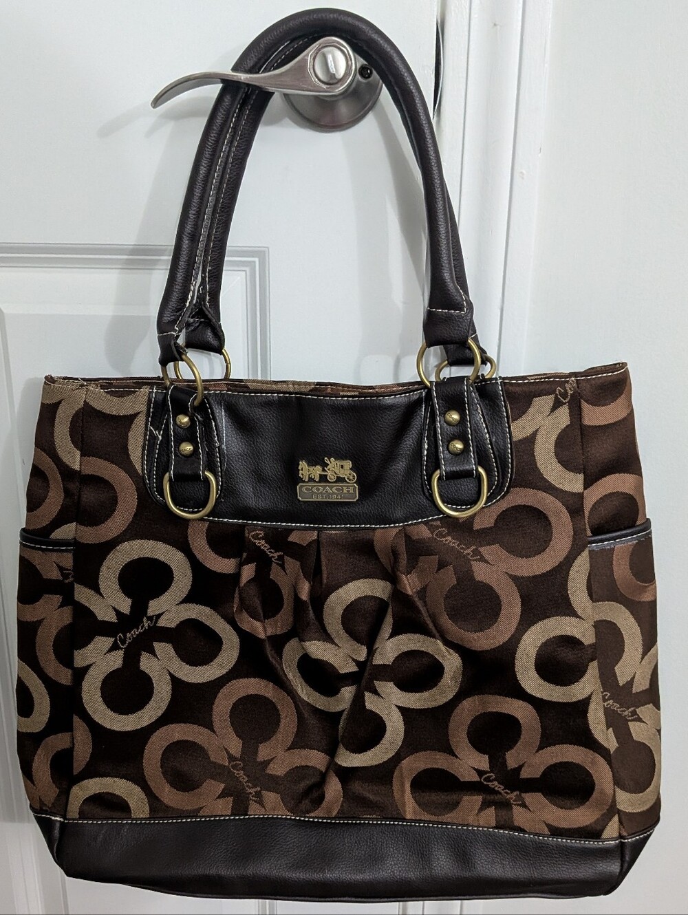 Coach Madison Op Art Signature Tote Bag